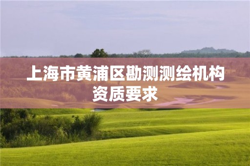 上海市黄浦区勘测测绘机构资质要求