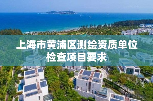 上海市黄浦区测绘资质单位检查项目要求