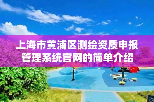 上海市黄浦区测绘资质申报管理系统官网的简单介绍