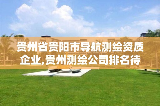 贵州省贵阳市导航测绘资质企业,贵州测绘公司排名待遇