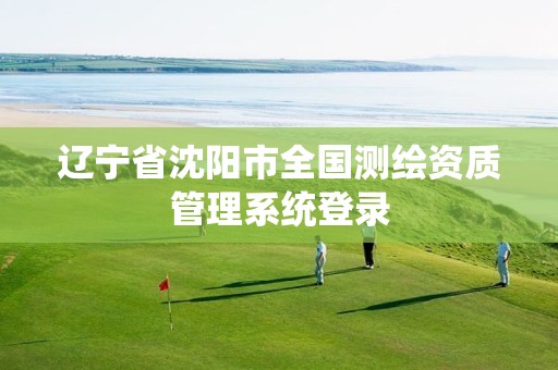 辽宁省沈阳市全国测绘资质管理系统登录