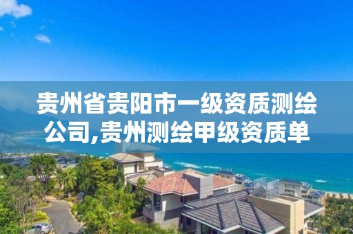 贵州省贵阳市一级资质测绘公司,贵州测绘甲级资质单位
