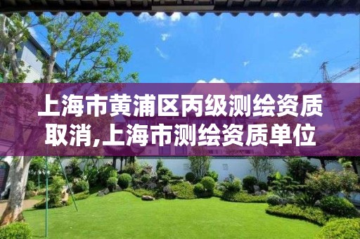 上海市黄浦区丙级测绘资质取消,上海市测绘资质单位名单