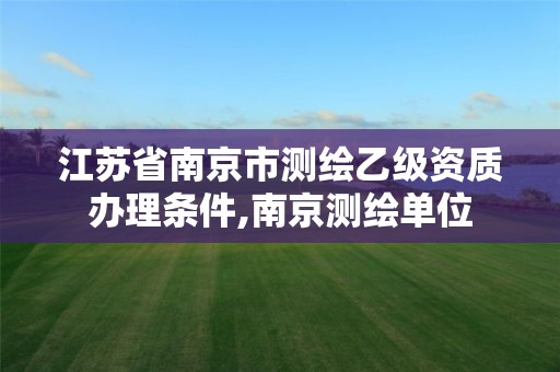 江苏省南京市测绘乙级资质办理条件,南京测绘单位