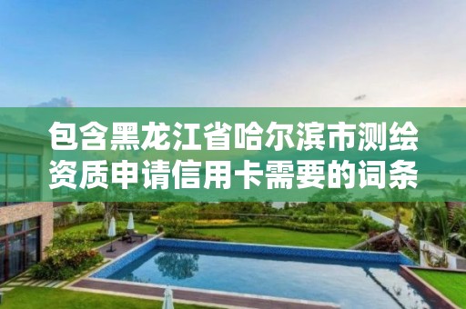 包含黑龙江省哈尔滨市测绘资质申请信用卡需要的词条