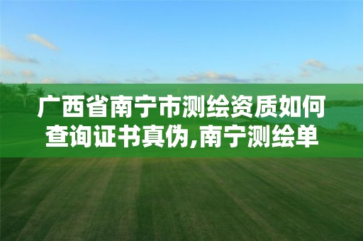 广西省南宁市测绘资质如何查询证书真伪,南宁测绘单位。