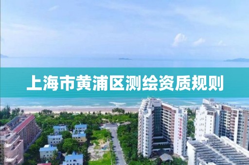 上海市黄浦区测绘资质规则 上海市黄浦区测绘资质规则