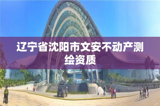 辽宁省沈阳市文安不动产测绘资质