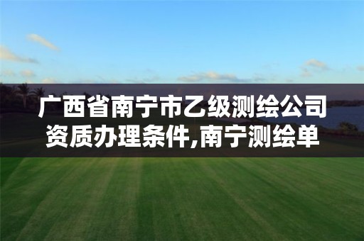 广西省南宁市乙级测绘公司资质办理条件,南宁测绘单位