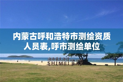 内蒙古呼和浩特市测绘资质人员表,呼市测绘单位 内蒙古呼和浩特市测绘资质人员表,呼市测绘单位