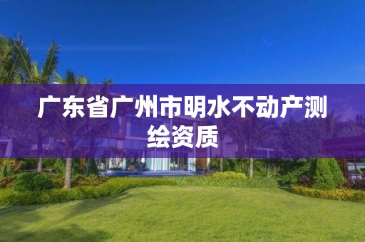 广东省广州市明水不动产测绘资质