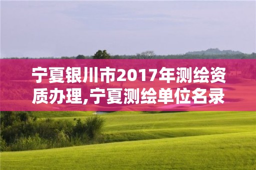 宁夏银川市2017年测绘资质办理,宁夏测绘单位名录
