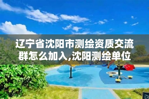 辽宁省沈阳市测绘资质交流群怎么加入,沈阳测绘单位