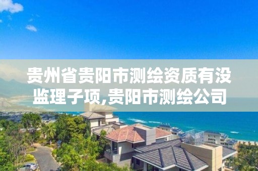 贵州省贵阳市测绘资质有没监理子项,贵阳市测绘公司 贵州省贵阳市测绘资质有没监理子项,贵阳市测绘公司