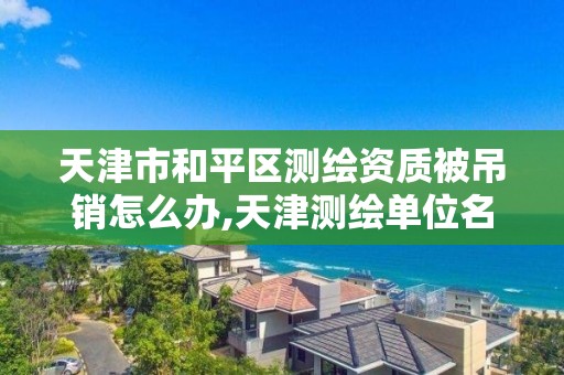 天津市和平区测绘资质被吊销怎么办,天津测绘单位名录