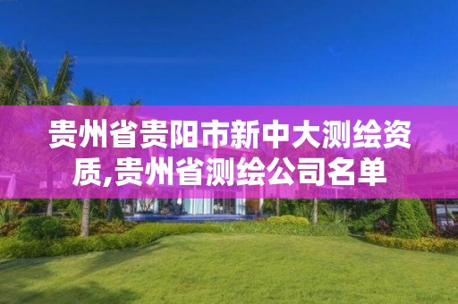 贵州省贵阳市新中大测绘资质,贵州省测绘公司名单