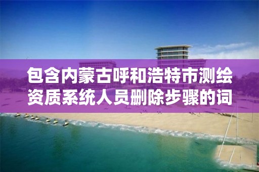 包含内蒙古呼和浩特市测绘资质系统人员删除步骤的词条