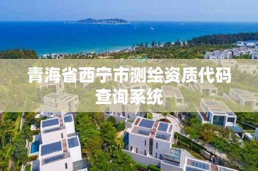 青海省西宁市测绘资质代码查询系统