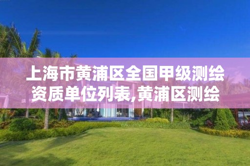 上海市黄浦区全国甲级测绘资质单位列表,黄浦区测绘局。