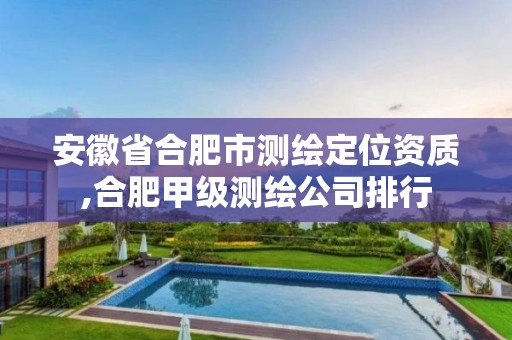 安徽省合肥市测绘定位资质,合肥甲级测绘公司排行
