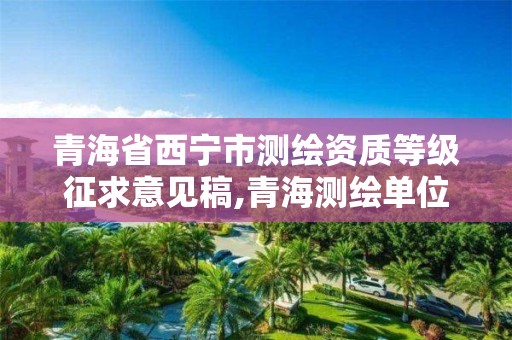 青海省西宁市测绘资质等级征求意见稿,青海测绘单位。