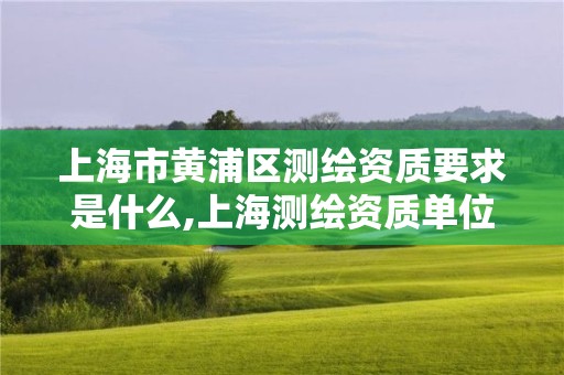 上海市黄浦区测绘资质要求是什么,上海测绘资质单位。