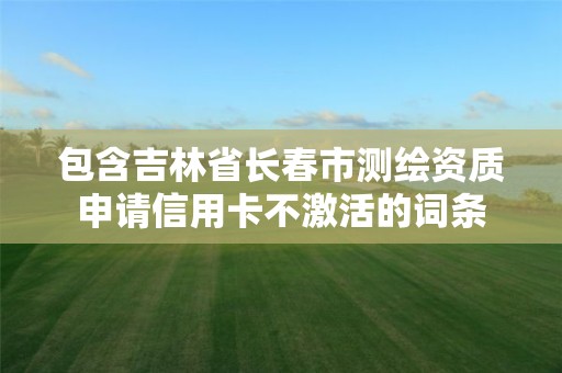 包含吉林省长春市测绘资质申请信用卡不激活的词条
