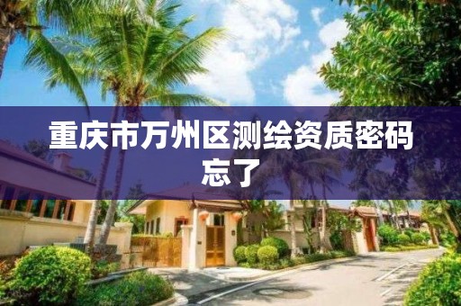 重庆市万州区测绘资质密码忘了