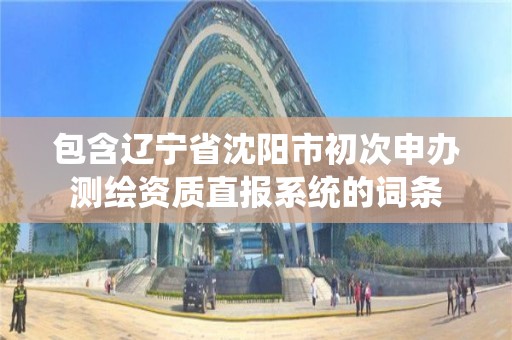 包含辽宁省沈阳市初次申办测绘资质直报系统的词条