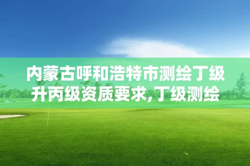 内蒙古呼和浩特市测绘丁级升丙级资质要求,丁级测绘资质可直接转为丙级了。 内蒙古呼和浩特市测绘丁级升丙级资质要求,丁级测绘资质可直接转为丙级了。