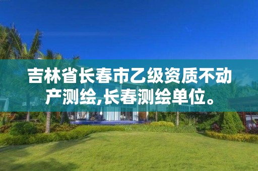 吉林省长春市乙级资质不动产测绘,长春测绘单位。