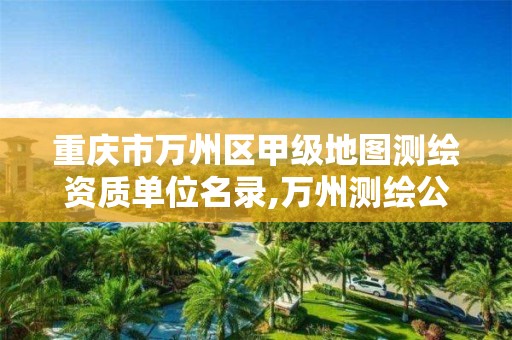重庆市万州区甲级地图测绘资质单位名录,万州测绘公司。