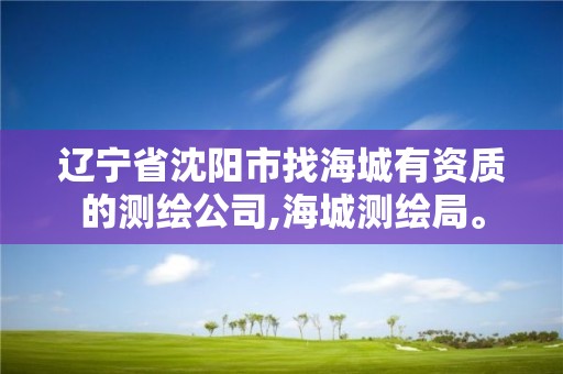辽宁省沈阳市找海城有资质的测绘公司,海城测绘局。