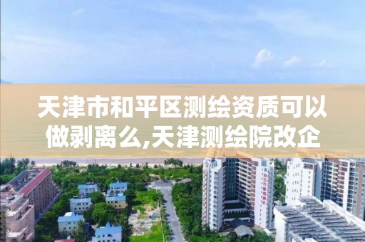 天津市和平区测绘资质可以做剥离么,天津测绘院改企后待遇。