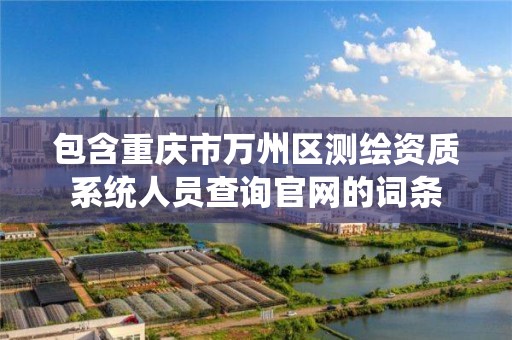 包含重庆市万州区测绘资质系统人员查询官网的词条