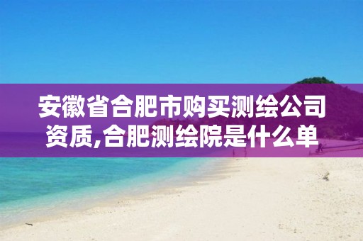 安徽省合肥市购买测绘公司资质,合肥测绘院是什么单位。