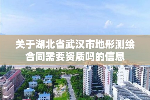 关于湖北省武汉市地形测绘合同需要资质吗的信息