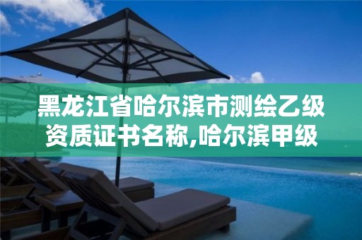 黑龙江省哈尔滨市测绘乙级资质证书名称,哈尔滨甲级测绘公司。