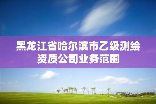 黑龙江省哈尔滨市乙级测绘资质公司业务范围