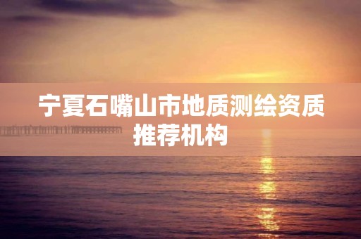 宁夏石嘴山市地质测绘资质推荐机构 宁夏石嘴山市地质测绘资质推荐机构