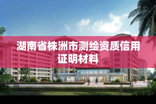 湖南省株洲市测绘资质信用证明材料