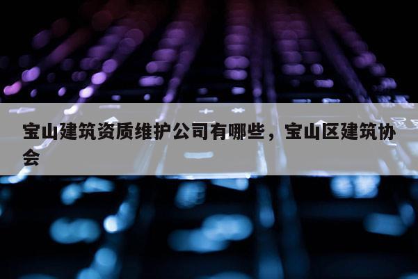 宝山建筑资质维护公司有哪些，宝山区建筑协会