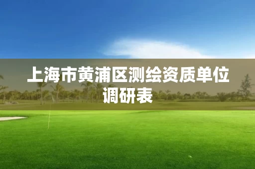 上海市黄浦区测绘资质单位调研表