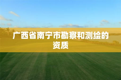 广西省南宁市勘察和测绘的资质 广西省南宁市勘察和测绘的资质