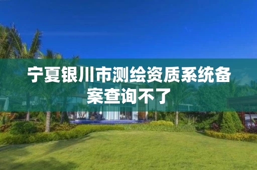 宁夏银川市测绘资质系统备案查询不了