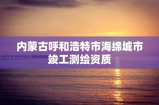 内蒙古呼和浩特市海绵城市竣工测绘资质 内蒙古呼和浩特市海绵城市竣工测绘资质