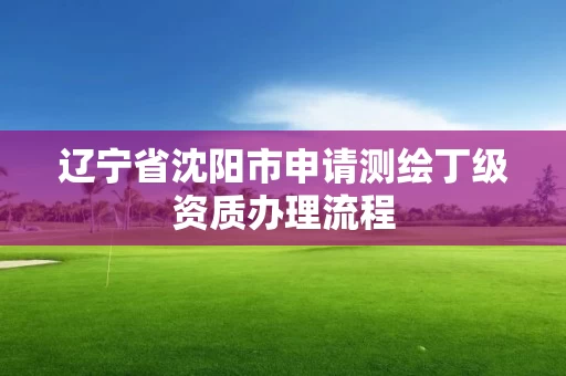 辽宁省沈阳市申请测绘丁级资质办理流程