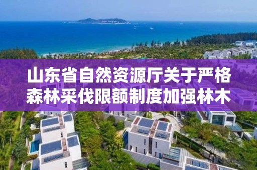 山东省自然资源厅关于严格森林采伐限额制度加强林木采伐管理工作的实施意见