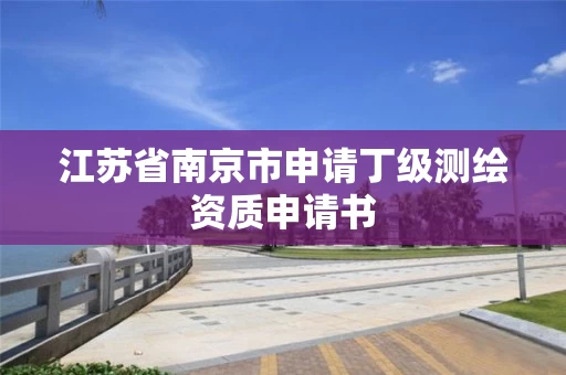 江苏省南京市申请丁级测绘资质申请书