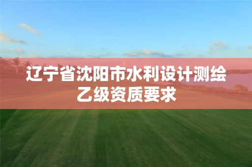 辽宁省沈阳市水利设计测绘乙级资质要求